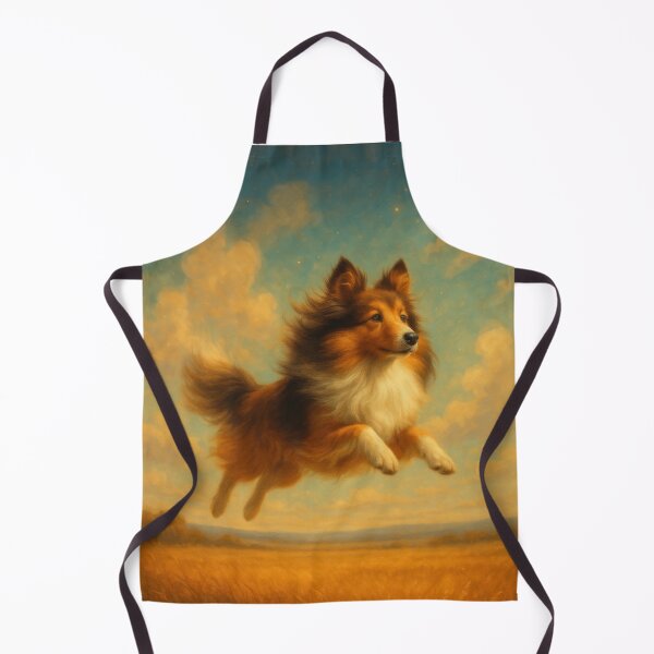 Item preview, Surreal Sheltie Flying Fantasy Dream Poster designed and sold by Flying Doggo.