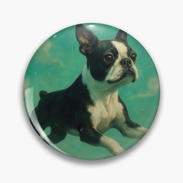 Item preview, Surreal Boston Terrier Flying Fantasy Poster designed and sold by Flying Doggo.