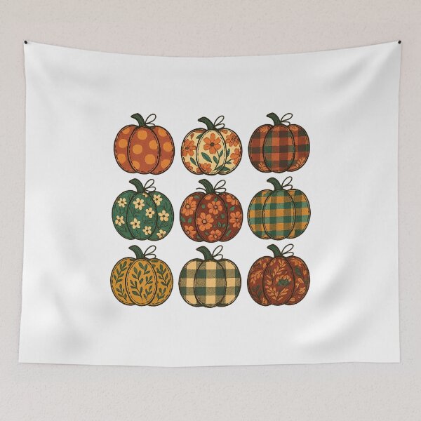 Item preview, Patchwork Embroidery Design｜Floral ghost png｜Pumpkin Patchwork｜Fall patchwork Quilt｜patchwork jacket fall｜autumn patchwork quilt｜Pumpkins designed and sold by PixelBlooming.