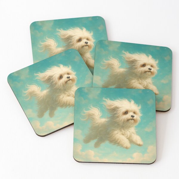 Item preview, Surreal Havanese Flying Fantasy Dream Poster designed and sold by Flying Doggo.