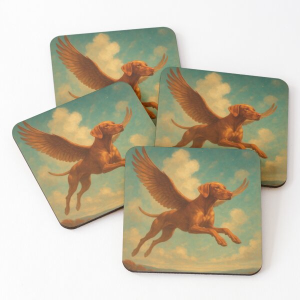 Item preview, Surreal Vizsla Flying Fantasy Dream Poster designed and sold by Flying Doggo.