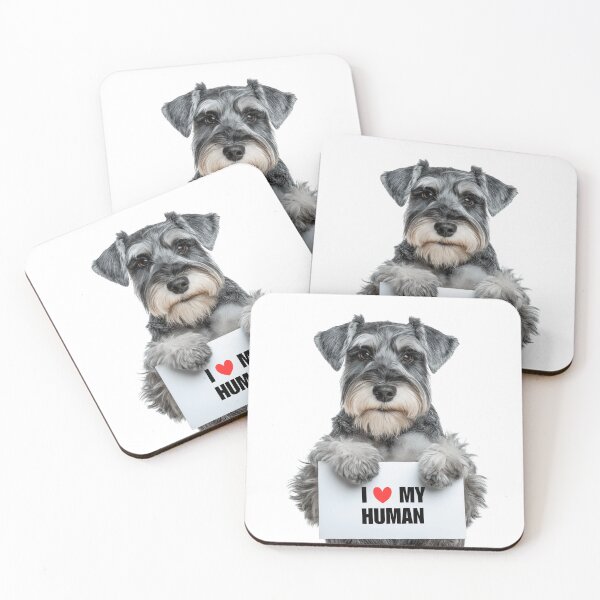 Item preview, Cute Miniature Schnauzer with Signboard I love my Human  designed and sold by LazyOwlStore.