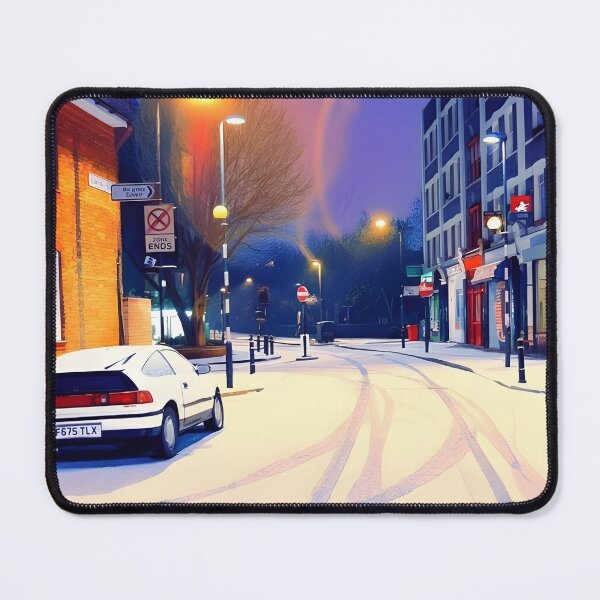 Item preview, Snowy Hackney - Goldsmiths Row, London E2. White Honda CRX Civic. designed and sold by TirConnaill.