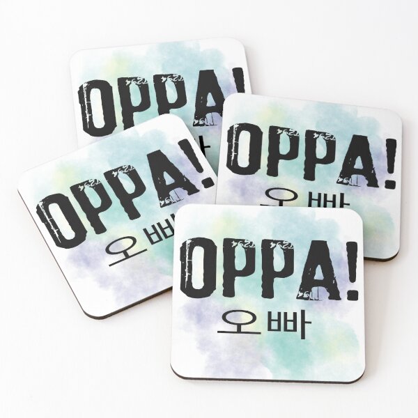 Item preview, Oppa - Korean - male person older than oneself - kpop green background designed and sold by LiskoDesign.