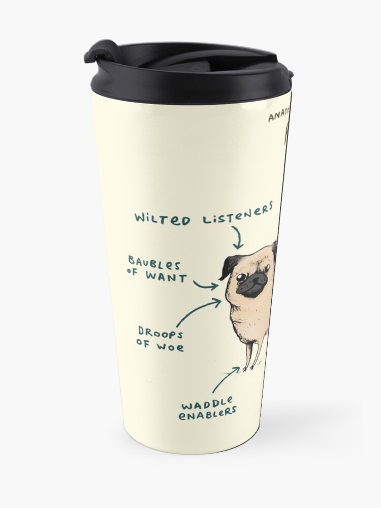 Alternate view of Anatomy of a Pug Travel Mug