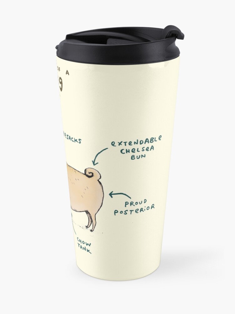 Alternate view of Anatomy of a Pug Travel Mug