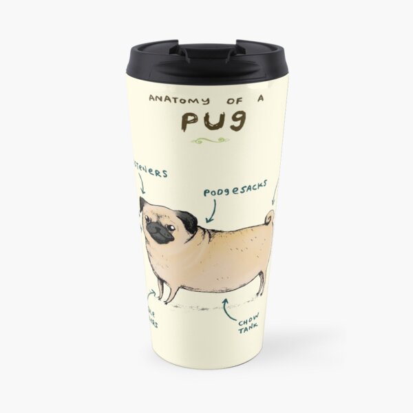 Anatomy of a Pug Travel Mug