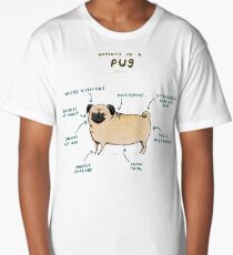 Anatomy of a Pug Long T-Shirt