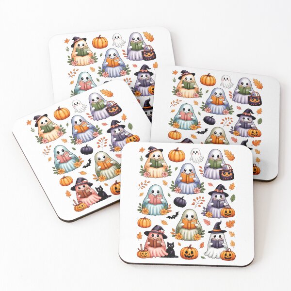 Item preview, Reading Ghost – Cute Cozy Fall Book Lover Pattern designed and sold by Taans-Creation.