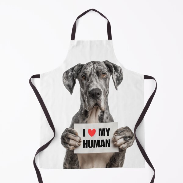Artikelvorschau, Süße Deutsche Dogge mit Schild Ich liebe meinen Menschen entworfen und verkauft von LazyOwlStore.