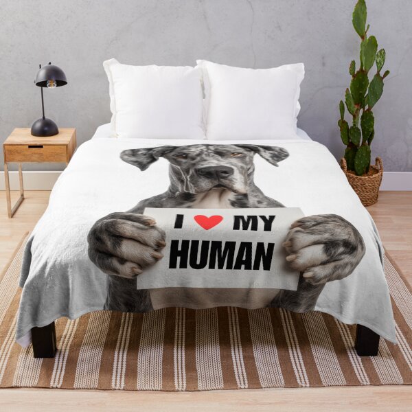 Item preview, Cute Great Dane with Signboard I love my Human  designed and sold by LazyOwlStore.