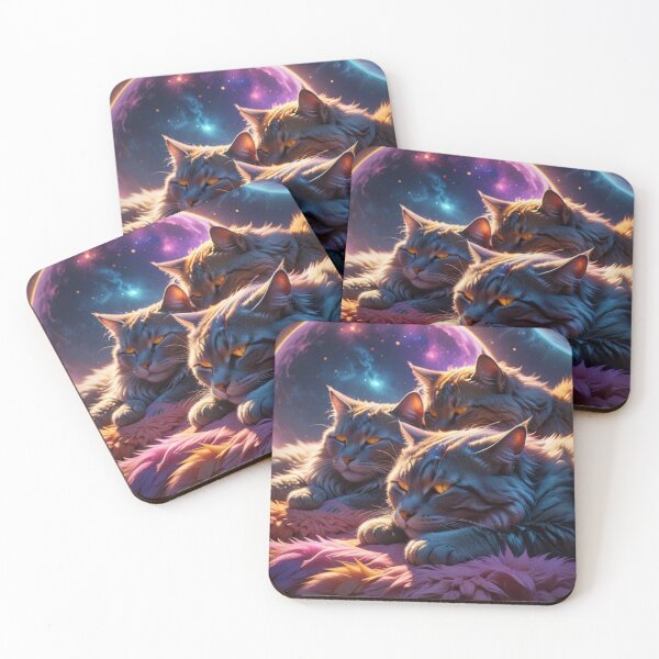 Item preview, Dreamy Cats Sleeping in the Stars designed and sold by Shouganai-Mind.