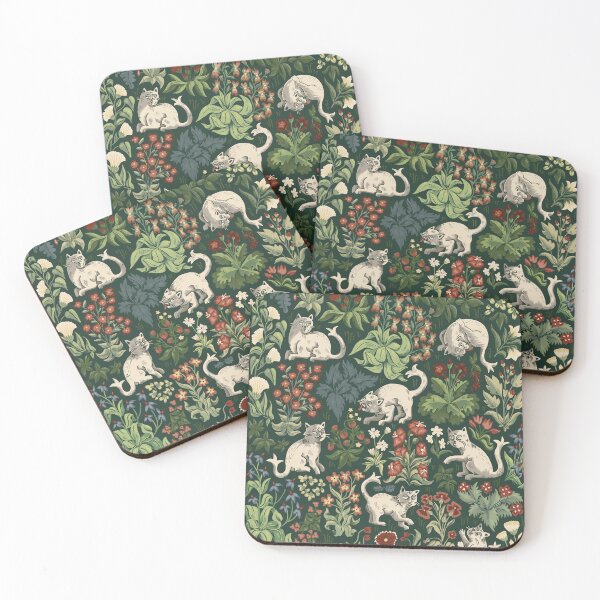 Item preview, Ugly Medieval Cats Millefleur designed and sold by littleclyde.