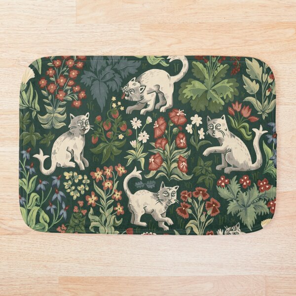 Item preview, Ugly Medieval Cats Millefleur designed and sold by littleclyde.