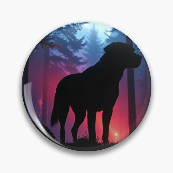 Item preview, Dog Silhouette under Cosmic Moon designed and sold by Shouganai-Mind.
