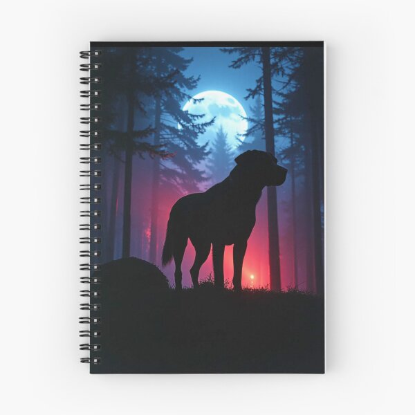 Item preview, Dog Silhouette under Cosmic Moon designed and sold by Shouganai-Mind.