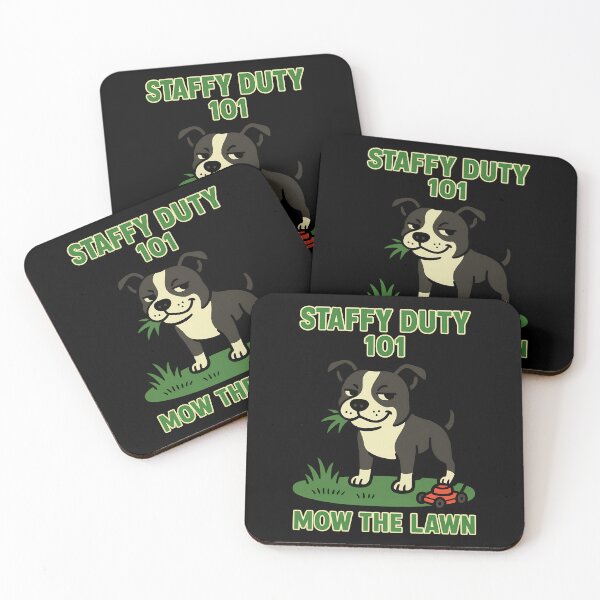 Item preview, Staffy Duty 101 Mow the Lawn – Funny Staffordshire Bull Terrier Dog Design designed and sold by BestFriendTees.