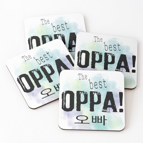 Item preview, The best oppa - Korean - male person older than oneself - kpop green background designed and sold by LiskoDesign.