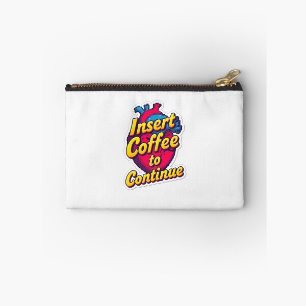 Item preview, Insert Coffee to Continue – Retro Pixel Heart Sticker designed and sold by Merch By Style.