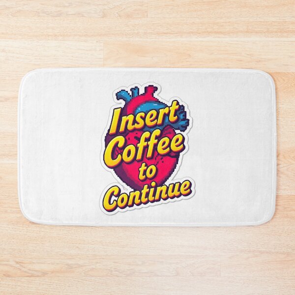 Item preview, Insert Coffee to Continue – Retro Pixel Heart Sticker designed and sold by Merch By Style.