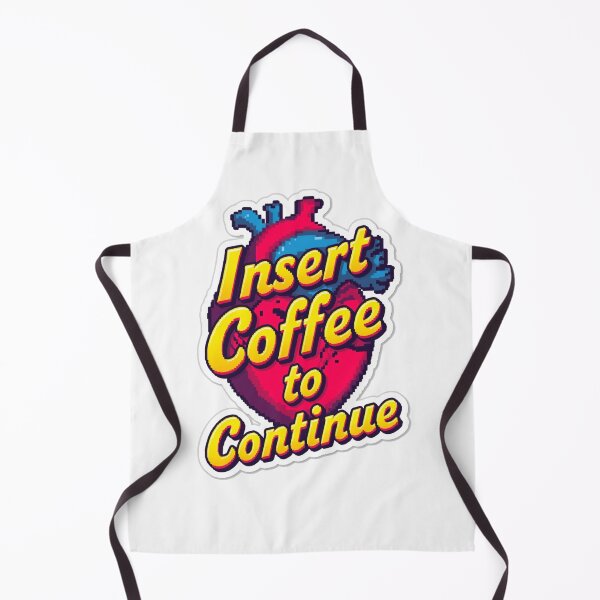 Item preview, Insert Coffee to Continue – Retro Pixel Heart Sticker designed and sold by Merch By Style.