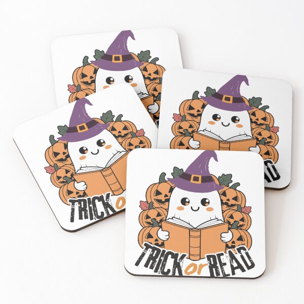 Item preview, Cute Ghost Witch with Book and Pumpkins designed and sold by E20STUDIO.
