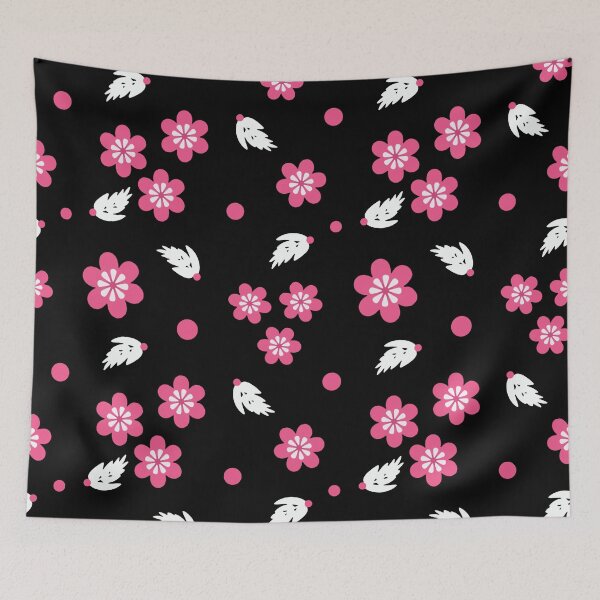 Item preview, Floral and Feather on Black Seamless Repeat designed and sold by Sharon Schwalbe.