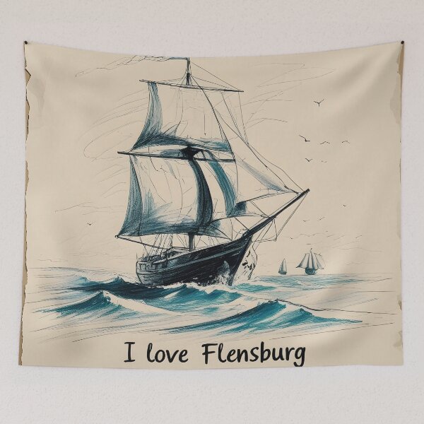 Item preview, I Love Flensburg Vintage Sailing Ship  designed and sold by Khala.