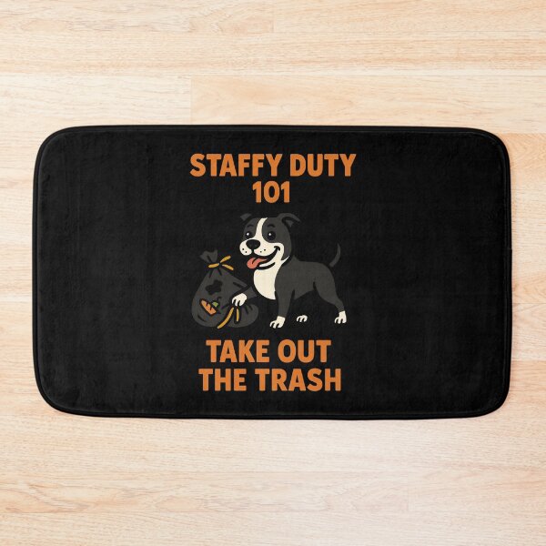 Item preview, Staffy Duty 101 Take Out the Trash – Funny Staffordshire Bull Terrier Dog Design designed and sold by BestFriendTees.