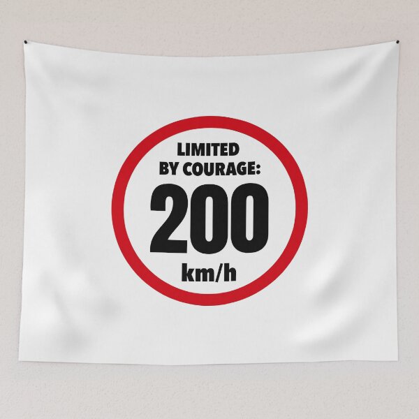 Item preview, Limited by Courage: 200 km/h – Funny Car Enthusiast Speed Limit Design designed and sold by ApexFibers.