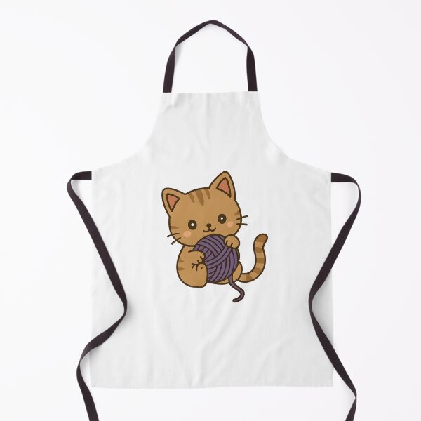 Item preview, Kawaii Brown Cat With Purple Ball of Yarn designed and sold by MS Prints.