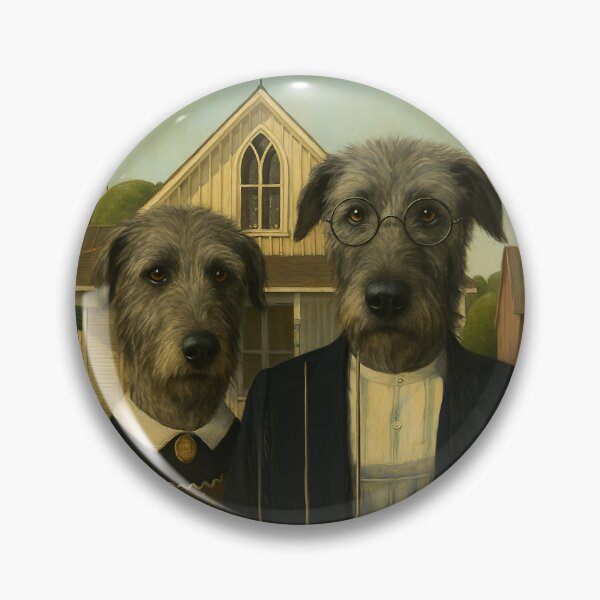 Item preview, American Gothic Irish Woilfhound Dog Art Print designed and sold by The Zoomie Collective.