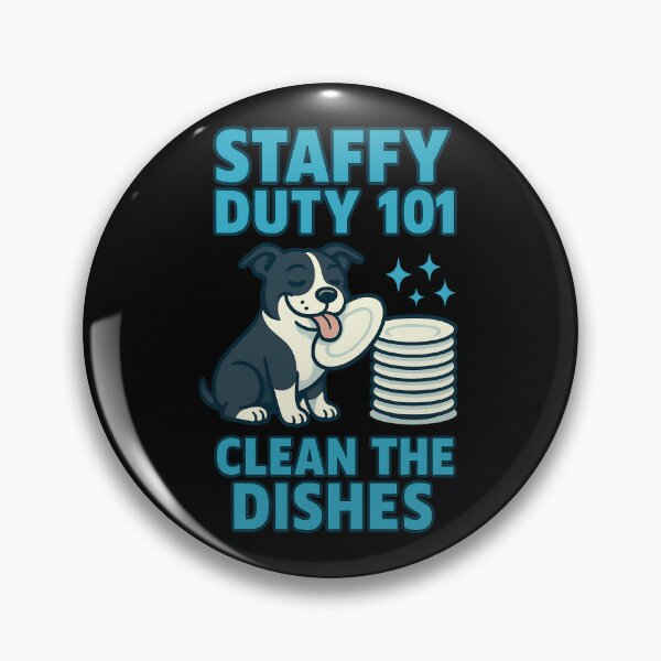 Item preview, Staffy Duty 101 Clean the Dishes – Funny Staffordshire Bull Terrier Dog Design designed and sold by BestFriendTees.