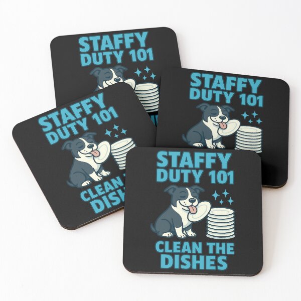 Item preview, Staffy Duty 101 Clean the Dishes – Funny Staffordshire Bull Terrier Dog Design designed and sold by BestFriendTees.