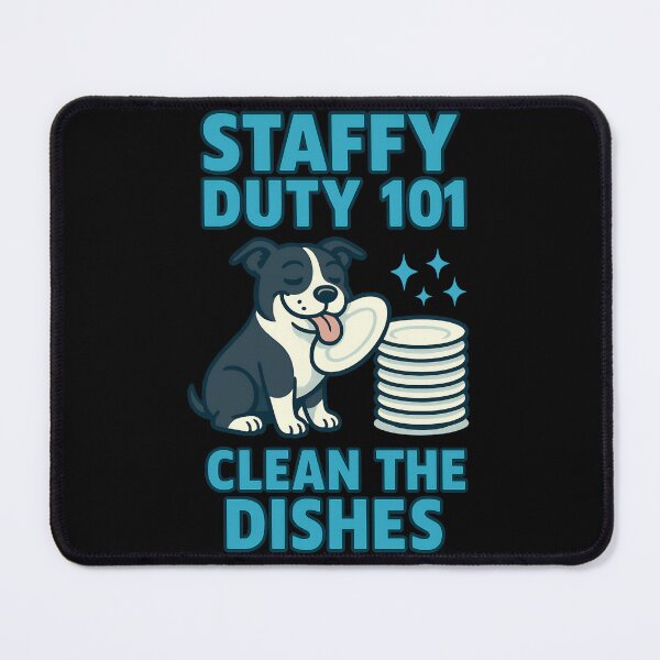 Item preview, Staffy Duty 101 Clean the Dishes – Funny Staffordshire Bull Terrier Dog Design designed and sold by BestFriendTees.