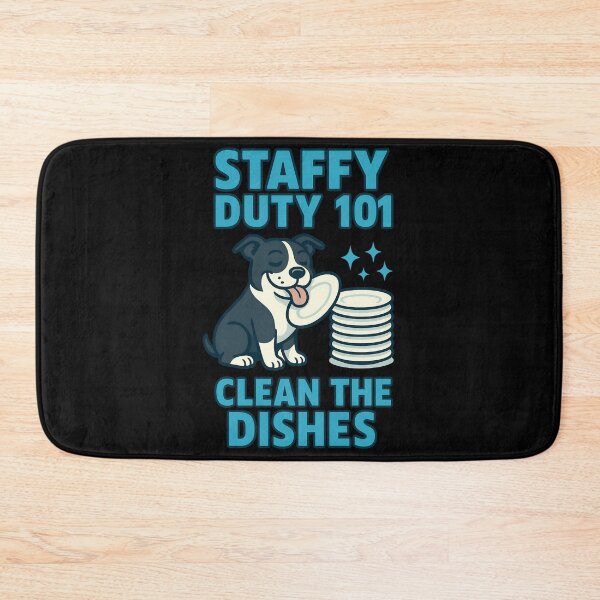 Item preview, Staffy Duty 101 Clean the Dishes – Funny Staffordshire Bull Terrier Dog Design designed and sold by BestFriendTees.