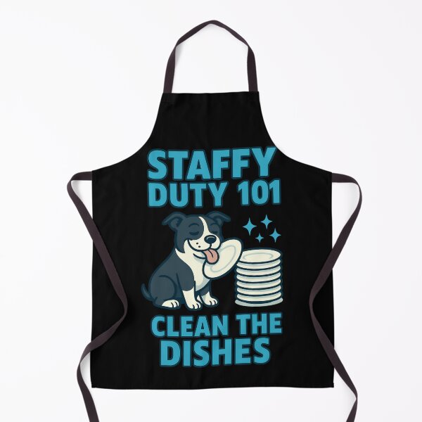 Item preview, Staffy Duty 101 Clean the Dishes – Funny Staffordshire Bull Terrier Dog Design designed and sold by BestFriendTees.
