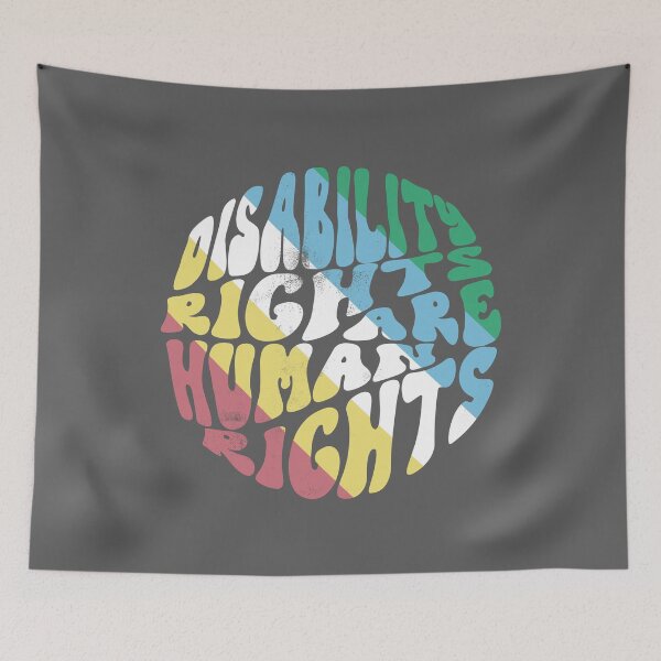 Item preview, Disability Rights Are Human Rights – Retro Pride Flag Design designed and sold by Designs by Jesabee.
