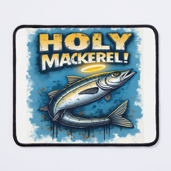 Item preview, Holy Mackerel – Funny Fishing Graffiti Grunge Design designed and sold by Emilia-Design.