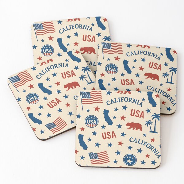 Item preview, California USA Patriotic Vintage Pattern designed and sold by BloomOfDesign.