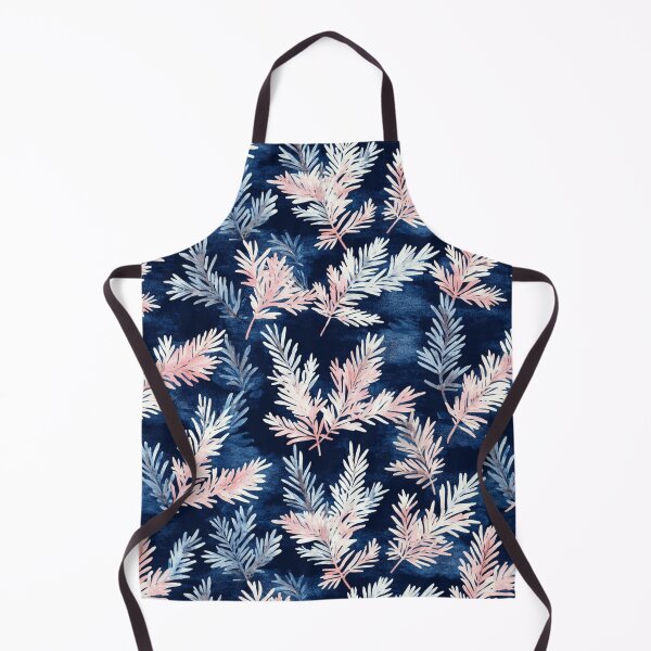 Item preview, Blue Pink Winter Leaves Pine Needles Trees All Over designed and sold by Feeling Artsy.