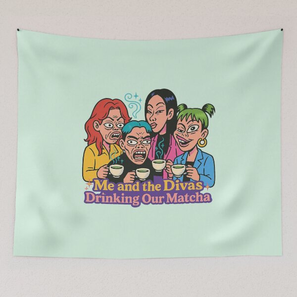 Item preview, Me and the Divas Drinking Our Matcha Meme Design – K-Pop Demon Hunters Inspired designed and sold by Bratak.
