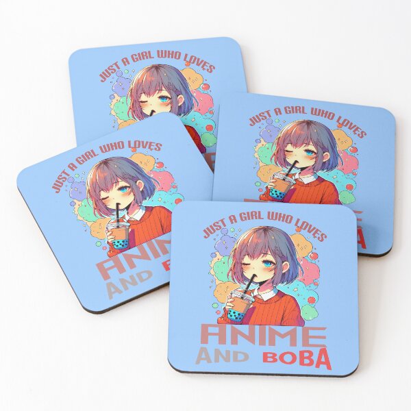 Item preview, Just a Girl Who Loves Anime and Boba – Cute Kawaii Art designed and sold by Aredbox.