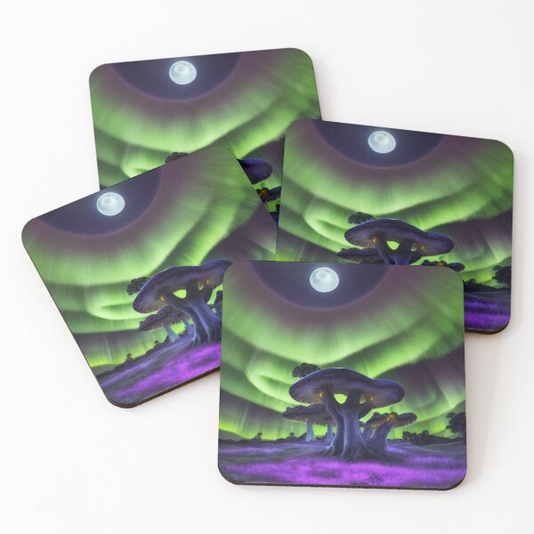 Item preview, Lunar Grove: Mushrooms Beneath the Aurora Veil designed and sold by Perfect Imperfections .