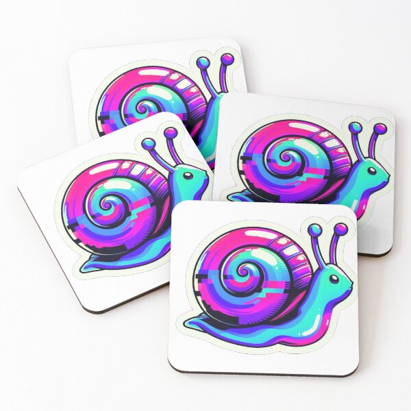 Item preview, Retro Vaporwave Snail Rainbow Glitch designed and sold by prabhuji.