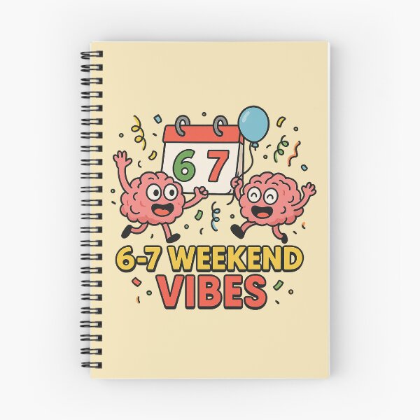 Item preview, 6-7 Weekend Vibes Meme Design – Funny Cartoon Brain Party Calendar designed and sold by Bratak.