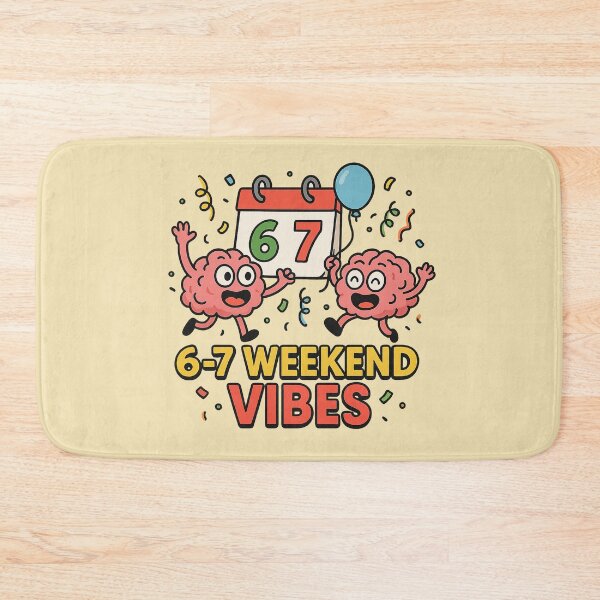Aperçu de l'œuvre 6-7 Weekend Vibes Meme Design – Funny Cartoon Brain Party Calendar créée et vendue par Bratak.