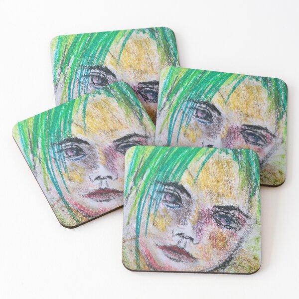 Item preview, Expressionism - Girl Portrait - Oil Pastel Painting designed and sold by Sky-99.