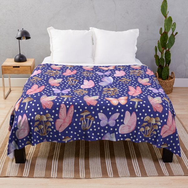 Item preview, Butterflies & Mushrooms on Royal Blue designed and sold by KSimpson838.