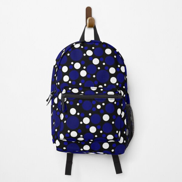 Item preview, Abstract Random Dark Blue and White Polka Dots On Black  designed and sold by POLKAIWERX.